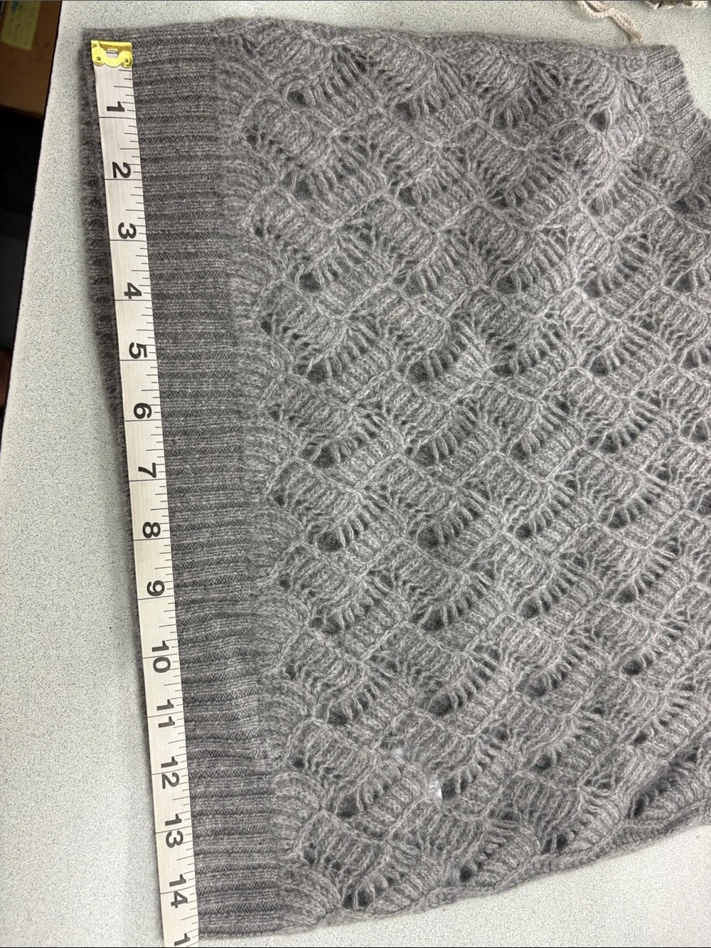 J. Crew Cashmere Pointelle Open-Knit Sweater Vest, Heather Gray